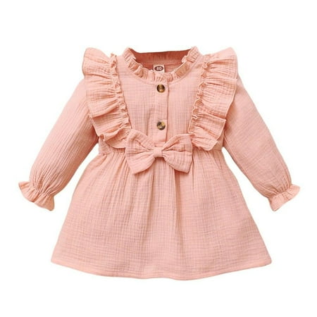 Girl DressToddler Kids Girl Summer Dress Ruffles Long Sleeve Solid Cotton Linen Casual Dress Baby Clothes Dress for Girl 0-18M
Girl DressToddler Kids Girl Summer Dress Ruffles Long Sleeve Solid Cotton Linen Casual Dress Baby Clothes Dress for Girl 0-18M