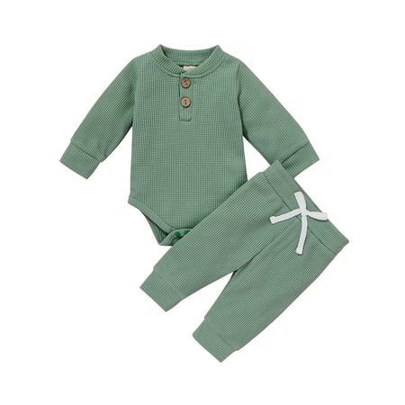 Sunisery Newborn Baby Boys Girls Clothes Sets Solid Long Sleeve Romper Tops Pants Autumn Outfits Dark Green 6-12 Months
Sunisery Newborn Baby Boys Girls Clothes Sets Solid Long Sleeve Romper Tops Pants Autumn Outfits Dark Green 6-12 Months