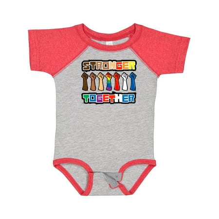 Inktastic Stronger Together with Pride Large Gift Baby Boy or Baby Girl Bodysuit