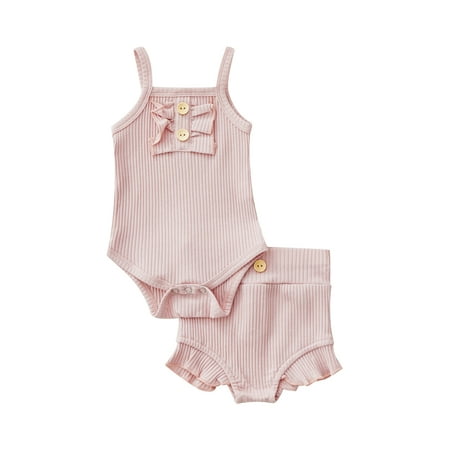 Amuver Infant Baby Girls Casual Suit Solid Color Sleeveless Sling Romper Tops+Ruffled Short Pants
Amuver Infant Baby Girls Casual Suit Solid Color Sleeveless Sling Romper Tops+Ruffled Short Pants