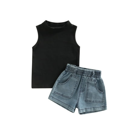 Bagilaanoe 2PCS Toddler Baby Girls Summer Outfit Sleeveless Tank Tops + Denim Shorts 9 12 Months 2T 3T 4T 5T Casual Set
Bagilaanoe 2PCS Toddler Baby Girls Summer Outfit Sleeveless Tank Tops + Denim Shorts 9 12 Months 2T 3T 4T 5T Casual Set