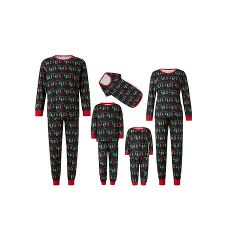 Nokpsedcb Christmas Pajamas for Family Christmas Stockings Family Matching Sleepwear Outfits Long Sleeve Tops + Pants Black Pet-M
Nokpsedcb Christmas Pajamas for Family Christmas Stockings Family Matching Sleepwear Outfits Long Sleeve Tops + Pants Black Pet-M