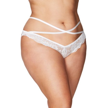 PLUS SIZE LEA CAGE GALLOON LACE BOYSHORT