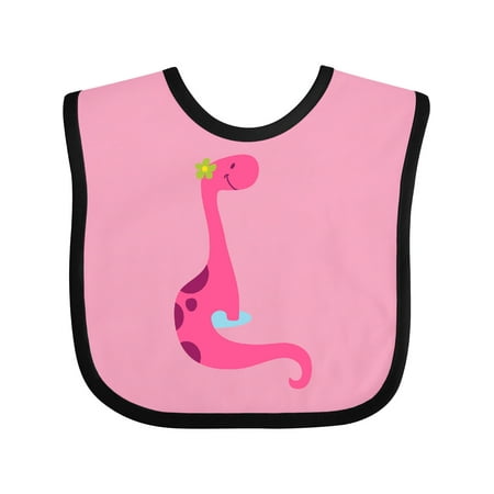 Inktastic Cute Pink Dinosaur Gift Baby Girl Bib