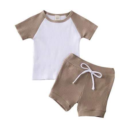 Toddler Kids Baby Boy Girl Stitching Short Sleeve Solid T-Shirt Ribbed Tops and Pants Summer Outfit Set
Toddler Kids Baby Boy Girl Stitching Short Sleeve Solid T-Shirt Ribbed Tops and Pants Summer Outfit Set