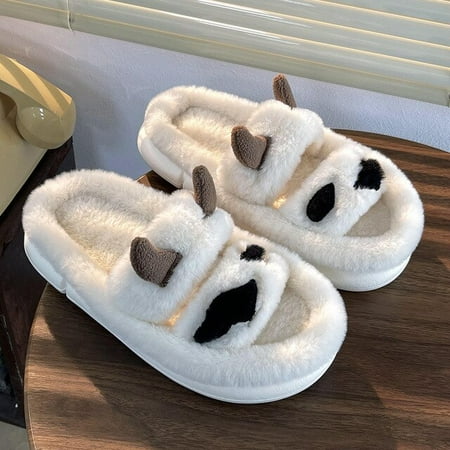 CoCopeaunt New Cute Cow Slippers Thick Bottom Fluffy Slippers Womens Home Indoor Winter Warm Cartoon Cow Home Cotton Couple Slippers
CoCopeaunt New Cute Cow Slippers Thick Bottom Fluffy Slippers Womens Home Indoor Winter Warm Cartoon Cow Home Cotton Couple Slippers