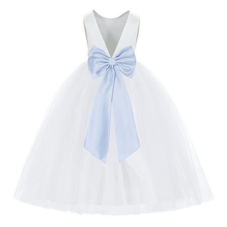 White V-Back Satin Special Occasion Dresses for Toddler Girls 219T
White V-Back Satin Special Occasion Dresses for Toddler Girls 219T