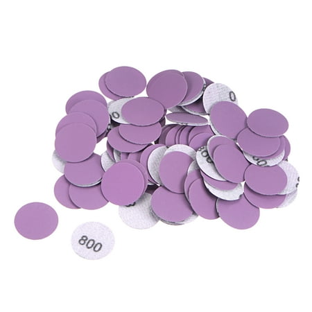 100 Pack 1-Inch Purple Sanding Discs 800 Grits Hook & Loop Professional Aluminum Oxide Sandpaper Mini Size