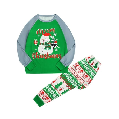 Gureui Christmas Matching Family Pajamas Cartoon Snowman Printed Long Sleeve Patchwork Round Collar Tops + Elastic Long Pants Sleepwear Set/Jumpsuit for Adult Kid Baby
Gureui Christmas Matching Family Pajamas Cartoon Snowman Printed Long Sleeve Patchwork Round Collar Tops + Elastic Long Pants Sleepwear Set/Jumpsuit for Adult Kid Baby