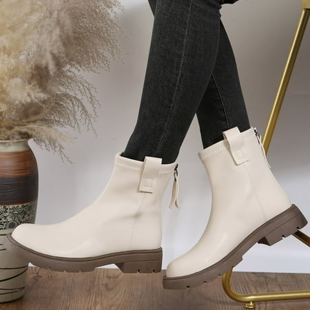 MIASHUI Fashion Women Artificial Leather Solid Color Autumn Thick Sole Square Heels Zipper Short Booties Round Toe Shoes Autumn Winter Casual Shoes for Women
MIASHUI Fashion Women Artificial Leather Solid Color Autumn Thick Sole Square Heels Zipper Short Booties Round Toe Shoes Autumn Winter Casual Shoes for Women