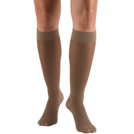 Women s Stockings Knee High Sheer: 20-30 mmHg Taupe Large