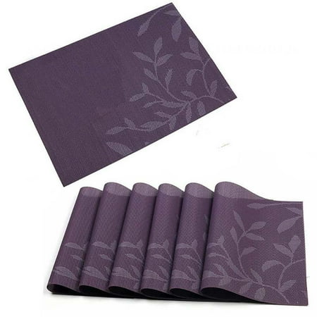 Table Placemat PVC set of 1 pcs Home Jacquard woven dining table potholder placemat Home Table Mats for Kitchen Hotel Cafe Placemats