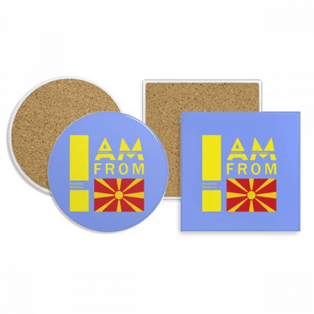 I Am From Macedonia Coaster Cup Mug Holder Absorbent Stone Cork Base Set