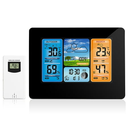 Indoor Outdoor Thermometer Wireless Weather Station with Atomic Clock USB197FT(60M) High Precision Temperature Humidity Meter HD Color Display Weather Thermometer with Barometer
Indoor Outdoor Thermometer Wireless Weather Station with Atomic Clock USB197FT(60M) High Precision Temperature Humidity Meter HD Color Display Weather Thermometer with Barometer