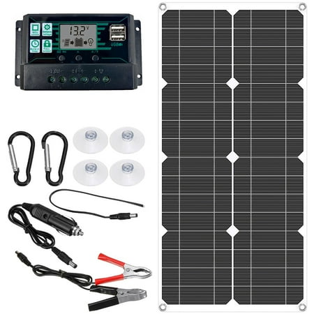 Protoiya Solar Panel Kit Solar Charger Durable 30A Battery Charger LCD Controller Portable Outdoor Solar Plate Premium Solar Panel with 2 USB Ports for Car RV Caravan Boat
Protoiya Solar Panel Kit Solar Charger Durable 30A Battery Charger LCD Controller Portable Outdoor Solar Plate Premium Solar Panel with 2 USB Ports for Car RV Caravan Boat