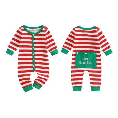 Meihuida nfant Baby Boys Girls Christmas Jumpsuit Stripe Print Long Sleeve Button Closure Romper
Meihuida nfant Baby Boys Girls Christmas Jumpsuit Stripe Print Long Sleeve Button Closure Romper