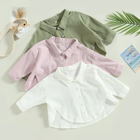 Lamuusaa Kids Toddler Baby Summer Tops Short Sleeve Lapel Collar Solid Color Button Down Shirts
Lamuusaa Kids Toddler Baby Summer Tops Short Sleeve Lapel Collar Solid Color Button Down Shirts