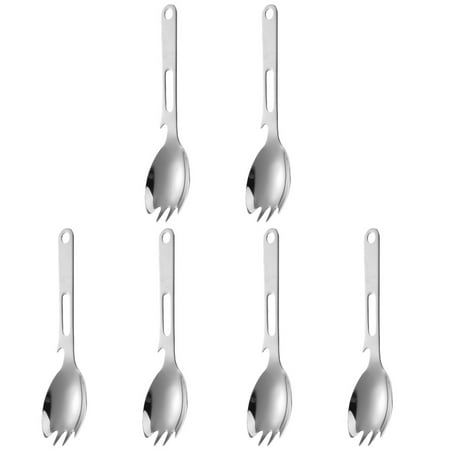 TOYMYTOY 6 Pcs Camping Spork Multi-use Spoon Fork Camping Bottle Opener Camping Survival Spoon
TOYMYTOY 6 Pcs Camping Spork Multi-use Spoon Fork Camping Bottle Opener Camping Survival Spoon