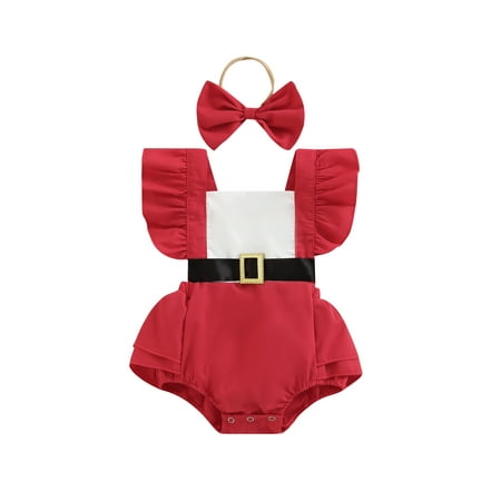 0-18M Christmas Baby Girl Romper Set Contrast Color Ruffles Fly-sleeve Rompers with Belt + Headband
0-18M Christmas Baby Girl Romper Set Contrast Color Ruffles Fly-sleeve Rompers with Belt + Headband