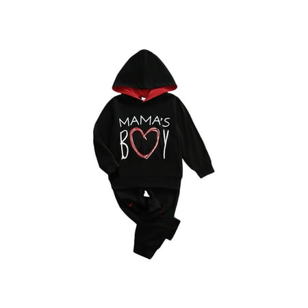 Fiomva Boy Spring Clothes Long Sleeve Letter Print Hood Sweatshirt and Trousers Black 4-5 Years
Fiomva Boy Spring Clothes Long Sleeve Letter Print Hood Sweatshirt and Trousers Black 4-5 Years