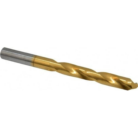 Atrax 11/32 118° Solid Carbide Jobber Drill TiN Finish Right Hand Cut Spiral Flute Straight Shank 4 OAL Standard Point