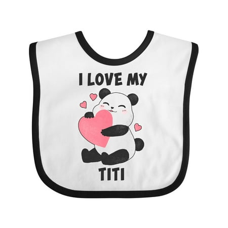Inktastic I Love My Titi with Panda Illustration Gift Baby Boy or Baby Girl Bib