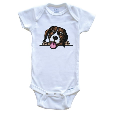 Beagle Dog Breed Cute One Piece Baby Bodysuit 3-6 months white