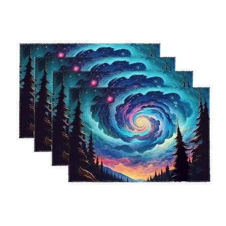 Wuche Galaxy Trees Mountains Canvas Placemats (Set of 4) - Kitchen Dining Decoration for Indoor Outdoor Dinner Party 11.8*17.7in
Wuche Galaxy Trees Mountains Canvas Placemats (Set of 4) - Kitchen Dining Decoration for Indoor Outdoor Dinner Party 11.8*17.7in