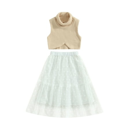 Arvbitana Toddler Girl Summer Outfit Turtleneck Ribbed Sleeveless Tank Tops and Elastic Dot Print Mesh Skirt Set for Toddler
Arvbitana Toddler Girl Summer Outfit Turtleneck Ribbed Sleeveless Tank Tops and Elastic Dot Print Mesh Skirt Set for Toddler