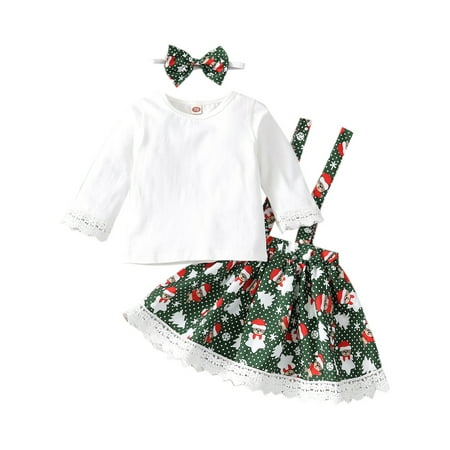Canrulo 3PCS Christmas Infant Newborn Baby Girl Long Sleeve Round Neck Tops High Waist Suspender Skirt Suit Green 12-18 Months
Canrulo 3PCS Christmas Infant Newborn Baby Girl Long Sleeve Round Neck Tops High Waist Suspender Skirt Suit Green 12-18 Months
