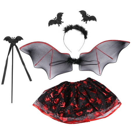 NUOLUX 4pcs Kid Halloween Suit Kid Performance Wing Bat Decorative Head Stick Skirt for Girl (Black Red)
NUOLUX 4pcs Kid Halloween Suit Kid Performance Wing Bat Decorative Head Stick Skirt for Girl (Black Red)