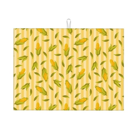 Large Dish Drying Mats for Kitchen Counter - Cute Corn Yellow Stripe 18x24In Anti-Slip Absorbent Microfiber Drying Mat for Kitchen Counter Mat Dish Rack Mat with Hanging Loop
Large Dish Drying Mats for Kitchen Counter - Cute Corn Yellow Stripe 18x24In Anti-Slip Absorbent Microfiber Drying Mat for Kitchen Counter Mat Dish Rack Mat with Hanging Loop