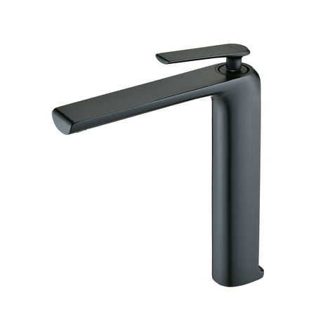 Sportaza Single Hole Single-Handle High-Arc Bathroom Faucet in Matte Black