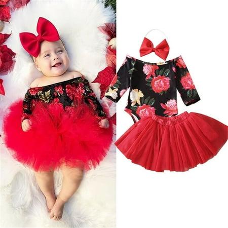 Izhansean Newborn Baby Girls Clothes Romper Jumpsuit+Tutu Skirt+Headband Outfits 3Pcs Set Red 0-6 Months
Izhansean Newborn Baby Girls Clothes Romper Jumpsuit+Tutu Skirt+Headband Outfits 3Pcs Set Red 0-6 Months