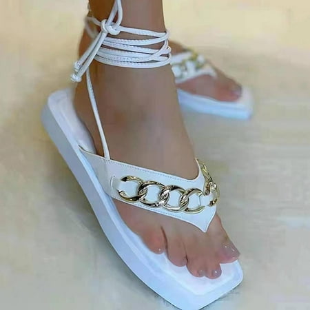 Homedles Sandals Women- Summer New Square Toe Thong Sandals Flat Strap Sandals White 38
Homedles Sandals Women- Summer New Square Toe Thong Sandals Flat Strap Sandals White 38