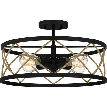 Quoizel Qsf5632 4 Light 18 Wide Semi-Flush Drum Ceiling Fixture - Black