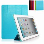 CoastaCloud Ultra Thin Blue PU Leather Magnetic Smart Cover Case Holder Stand For iPad 2 / iPad 3 / iPad 4 Plus Free Screen Protector and Touch Pen