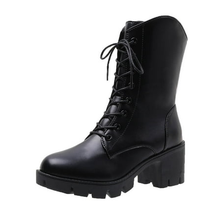 Juebong Women s Mid Calf Boots Low Heels Walking Shoes All-Season Combat Boots Chunky Heels Black Short Boots Black 6.5
Juebong Women s Mid Calf Boots Low Heels Walking Shoes All-Season Combat Boots Chunky Heels Black Short Boots Black 6.5