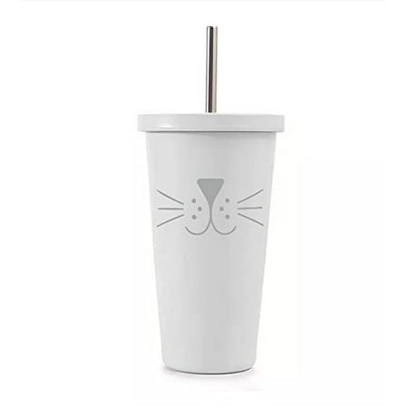 16 oz Stainless Steel Double Wall Insulated Tumbler Pool Beach Cup Travel Mug With Straw Cat Face Whiskers (White)
16 oz Stainless Steel Double Wall Insulated Tumbler Pool Beach Cup Travel Mug With Straw Cat Face Whiskers (White)