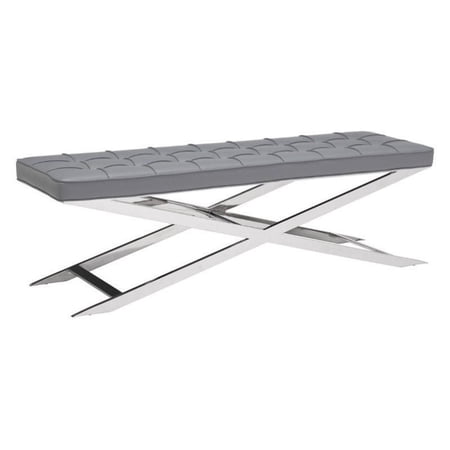 Brika Home Faux Leather Bench in White