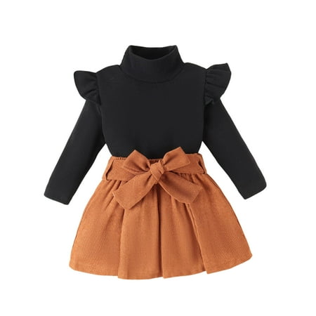 Outfits For Girls Toddler Winter Long Sleeve Solid Color Tops Skirt Belt 3Pcs Outfits Clothes Set
Outfits For Girls Toddler Winter Long Sleeve Solid Color Tops Skirt Belt 3Pcs Outfits Clothes Set