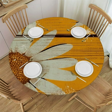 TIAOTIAOHOU Bee Daisies Wooden Plank Round Table Cover with Elastic Edge 100% Polyester Fiber 54-58
TIAOTIAOHOU Bee Daisies Wooden Plank Round Table Cover with Elastic Edge 100% Polyester Fiber 54-58