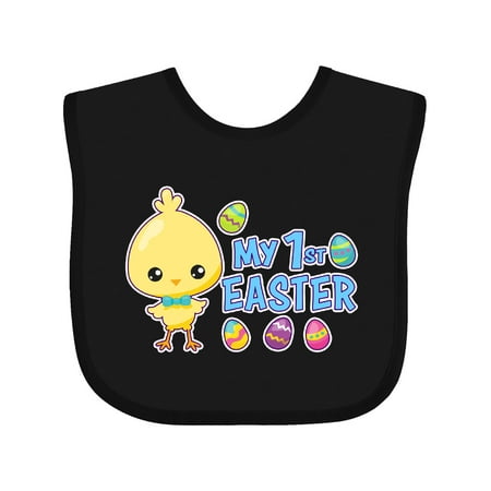 Inktastic My 1st Easter with Chick and Easter Eggs Gift Baby Boy Bib