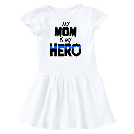 Inktastic My Mom is my Hero Police Officer Family Gift Toddler Girl Dress