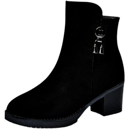 Puawkoer Fashion Autumn Winter Women Ankle Boots Heel Middle Heel Solid Color Black Side Zipper Comfortable Casual Style
Puawkoer Fashion Autumn Winter Women Ankle Boots Heel Middle Heel Solid Color Black Side Zipper Comfortable Casual Style