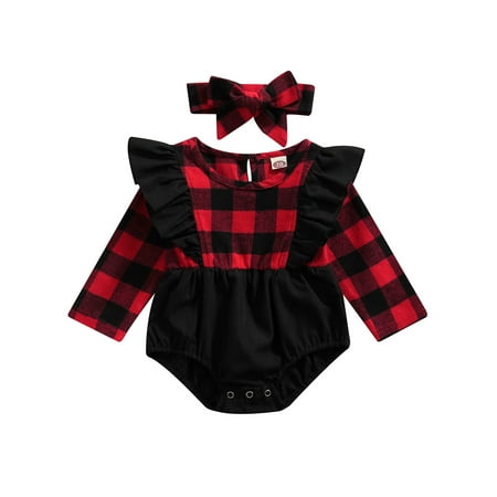 Canrulo 2PCS Newborn Infant Baby Girls Christmas Plaid Printed Pattern Long Sleeve O-Neck Romper Red Black 6-12 Months
Canrulo 2PCS Newborn Infant Baby Girls Christmas Plaid Printed Pattern Long Sleeve O-Neck Romper Red Black 6-12 Months