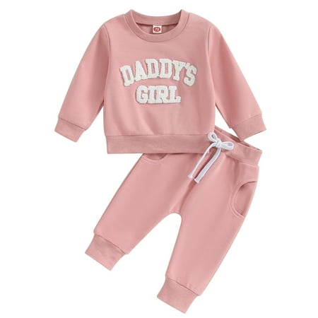 Wallarenear Baby Girls Sweatsuit Letter Embroidery Sweatshirt Tops Drawstring Jogger Pants
Wallarenear Baby Girls Sweatsuit Letter Embroidery Sweatshirt Tops Drawstring Jogger Pants