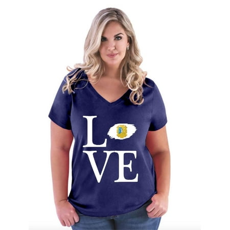 Love Mexico State of San Luis Potosi Women's Curvy Plus Size V-Neck Tee
