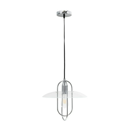 Simple Designs 1 Light Modern Metal Pendant Light with Clear Glass Shade - Chrome
Simple Designs 1 Light Modern Metal Pendant Light with Clear Glass Shade - Chrome