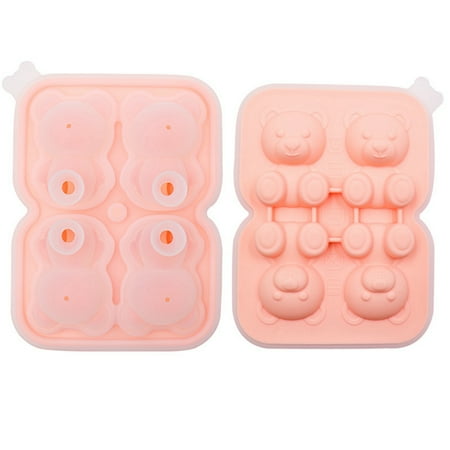 hirigin Silicone Ice Bear Molds Easy-Release Food Grade Ice Bear Shape Molds for Chocolate Juice Water